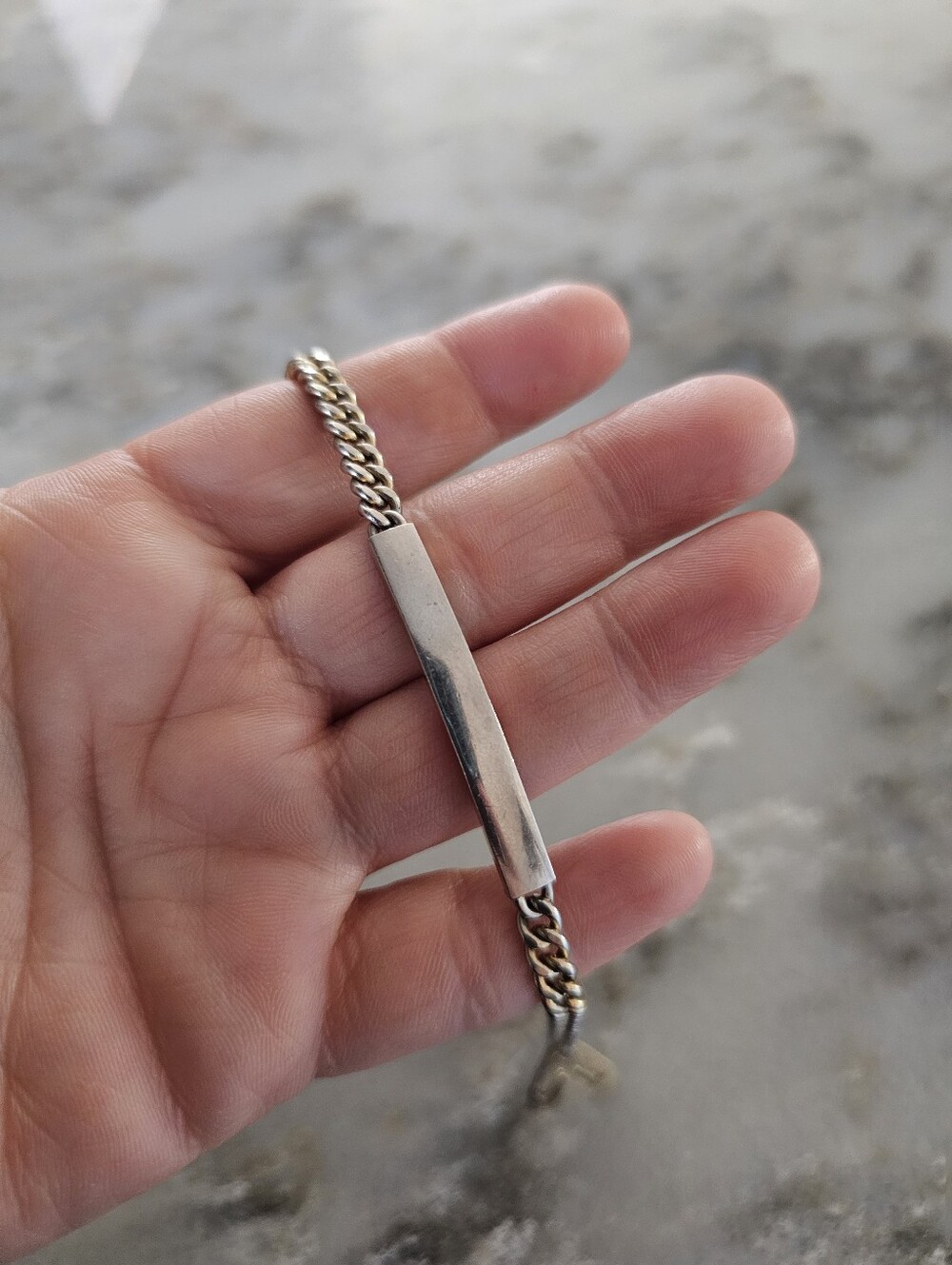 Vintage Anson 12K Gold Filled Sterling Silver Base ID Bracelet Blank Unengraved